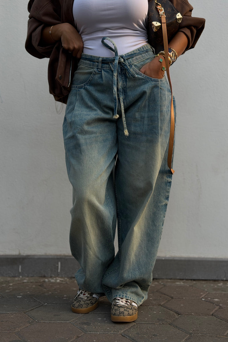 Washed Balloon Jeans