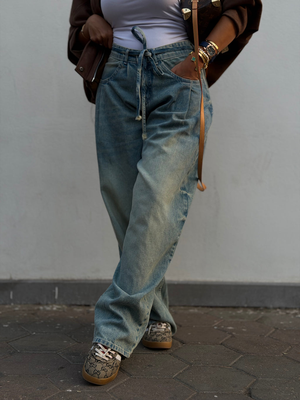 Washed balloon Jeans