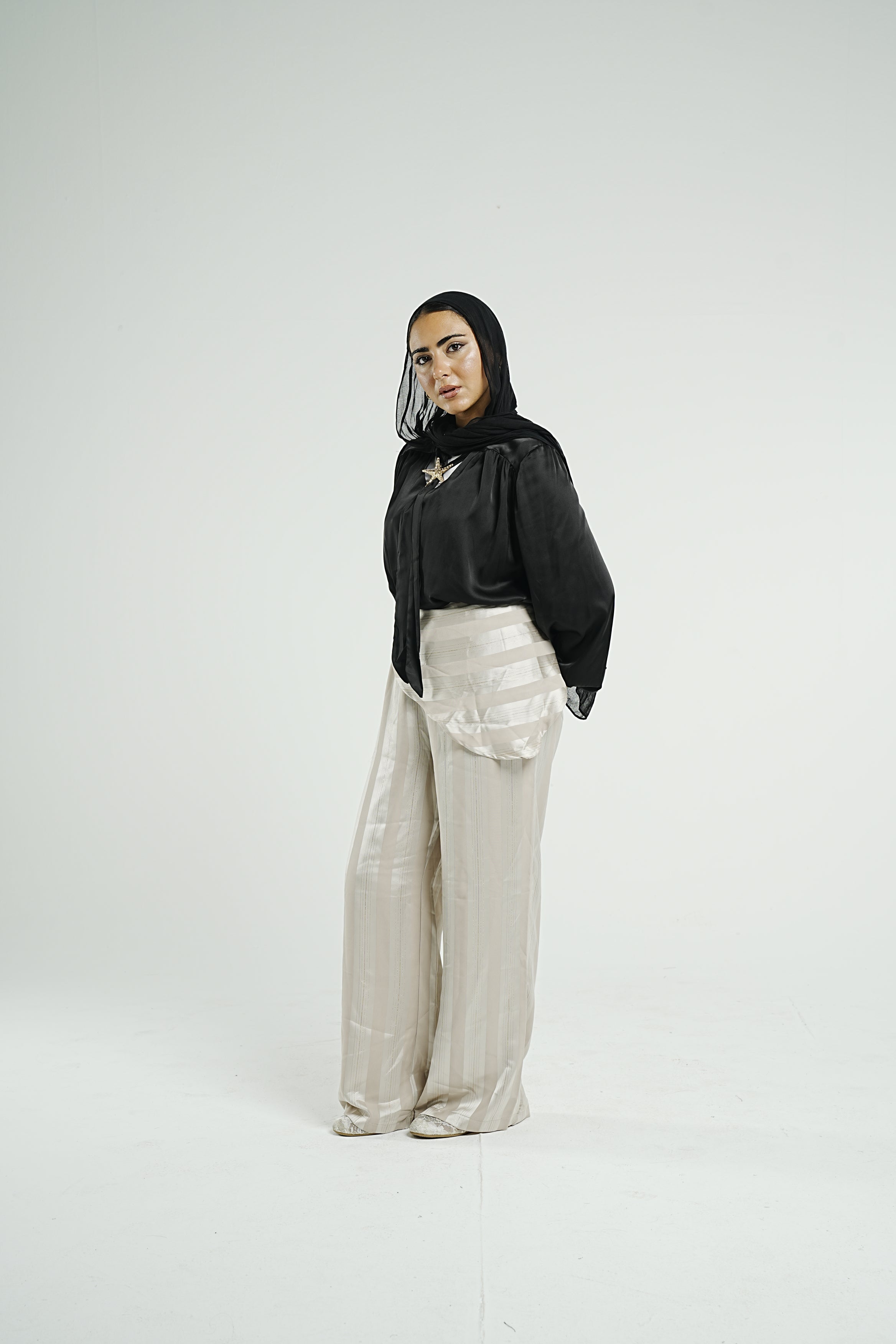 Luna Satin Scarf Pants