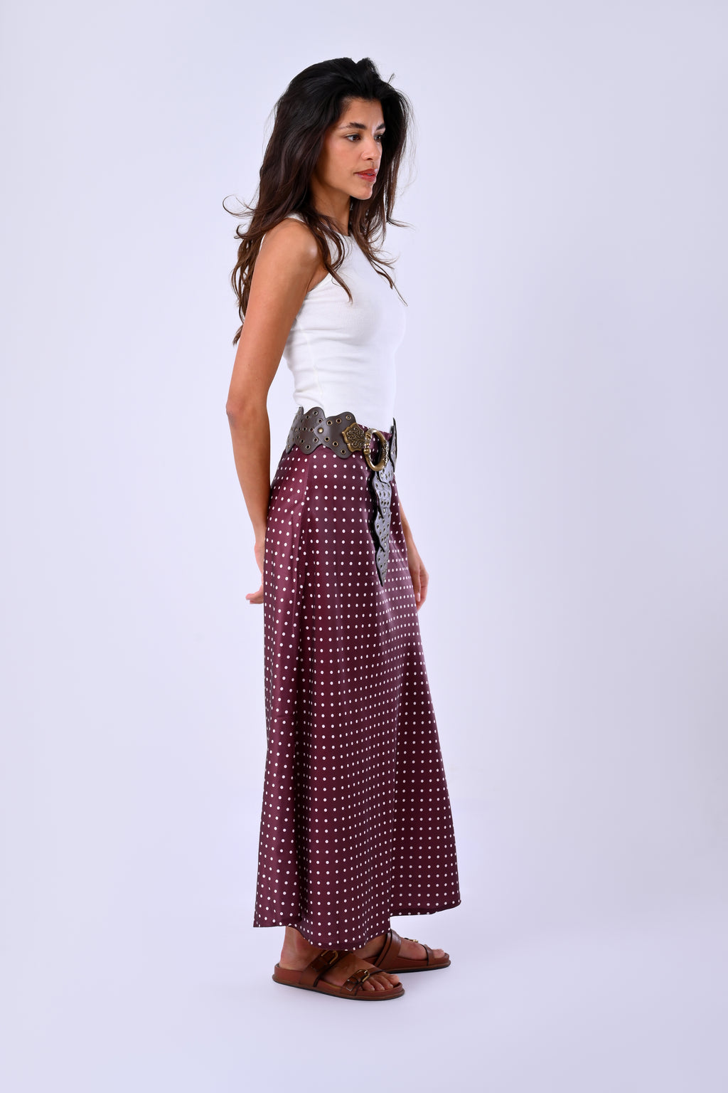 POLKA DOT SATIN SKIRT