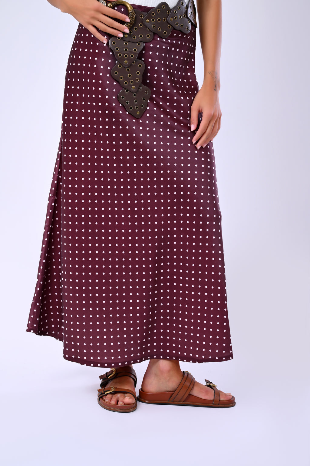 POLKA DOT SATIN SKIRT