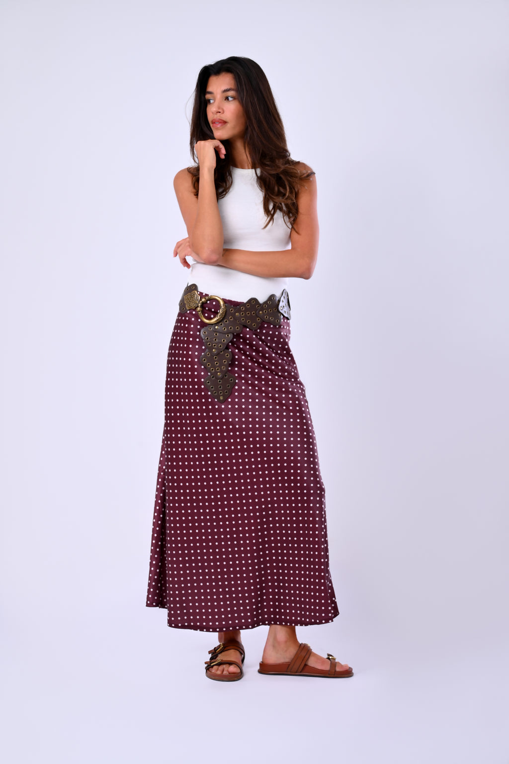 POLKA DOT SATIN SKIRT