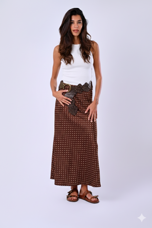 POLKA DOT SATIN SKIRT