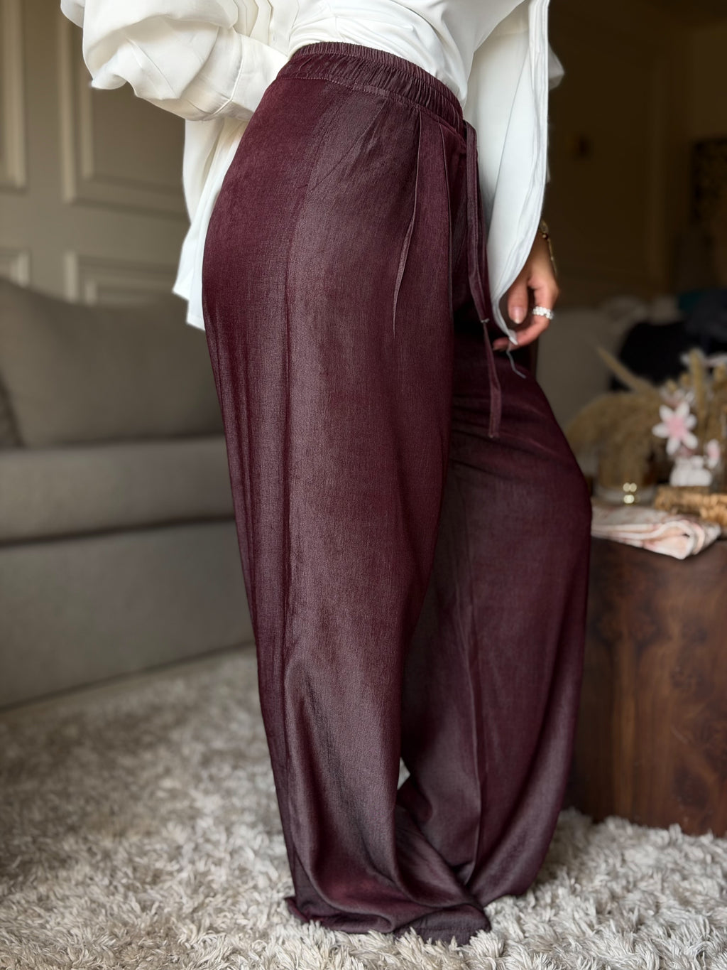 Metallic loose pants