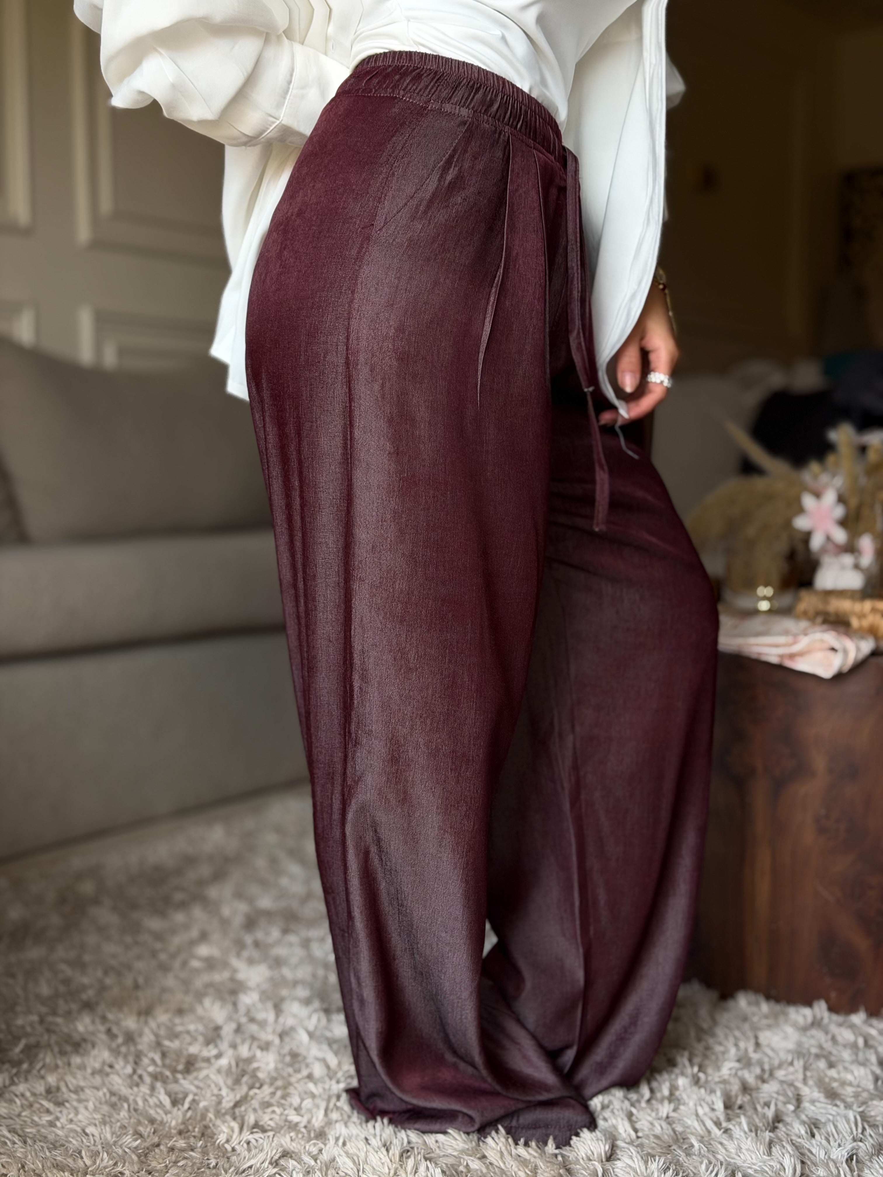 Metallic loose pants