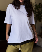Short-sleeved lace tshirt