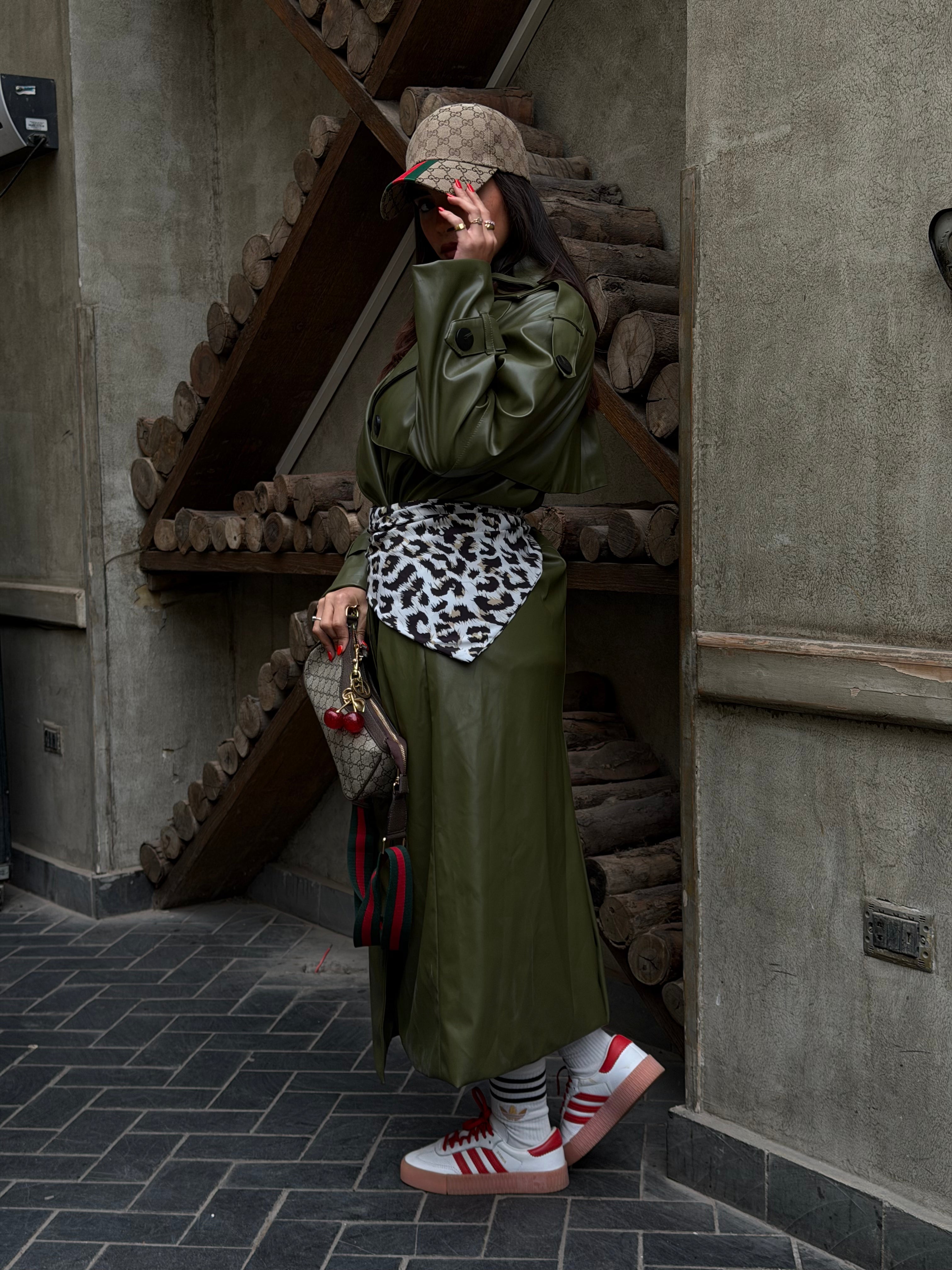 Olive heyba trenchcoat