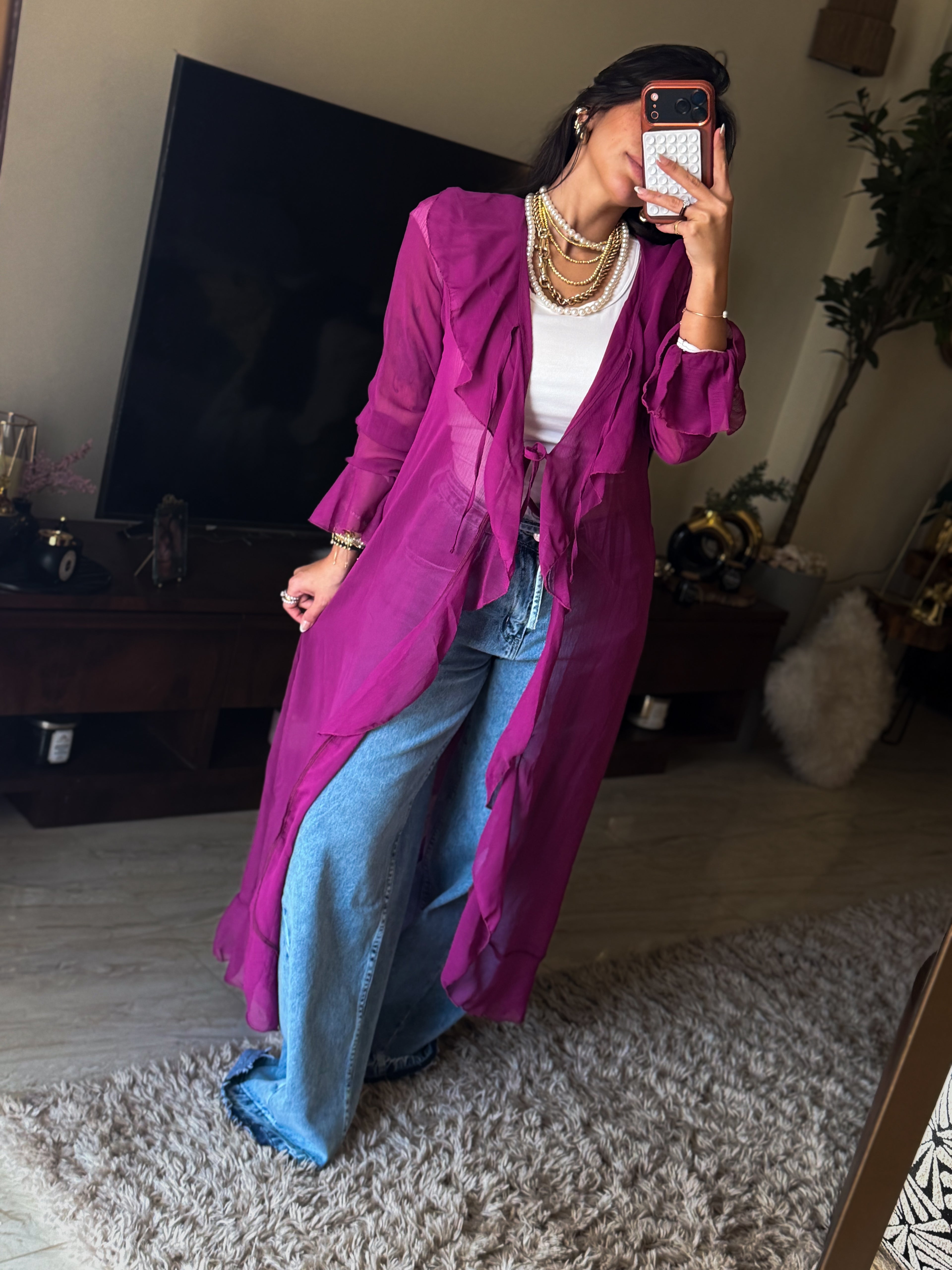 Ruffle cardigan