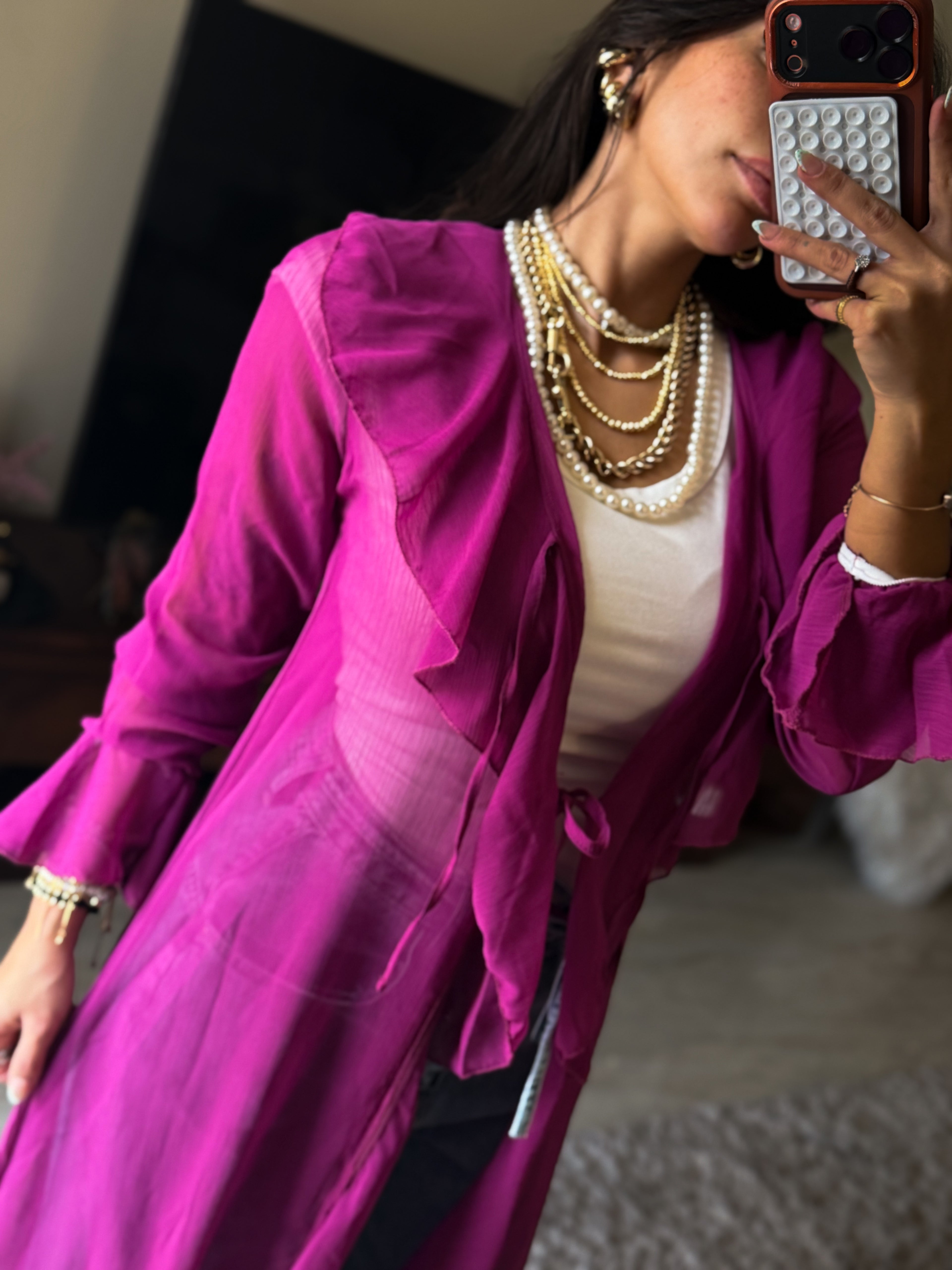 Ruffle cardigan