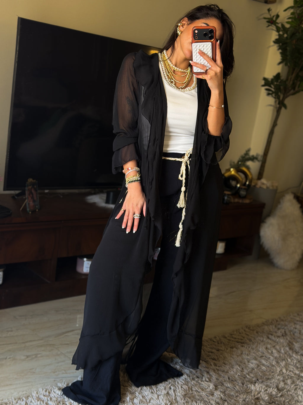 Ruffle cardigan