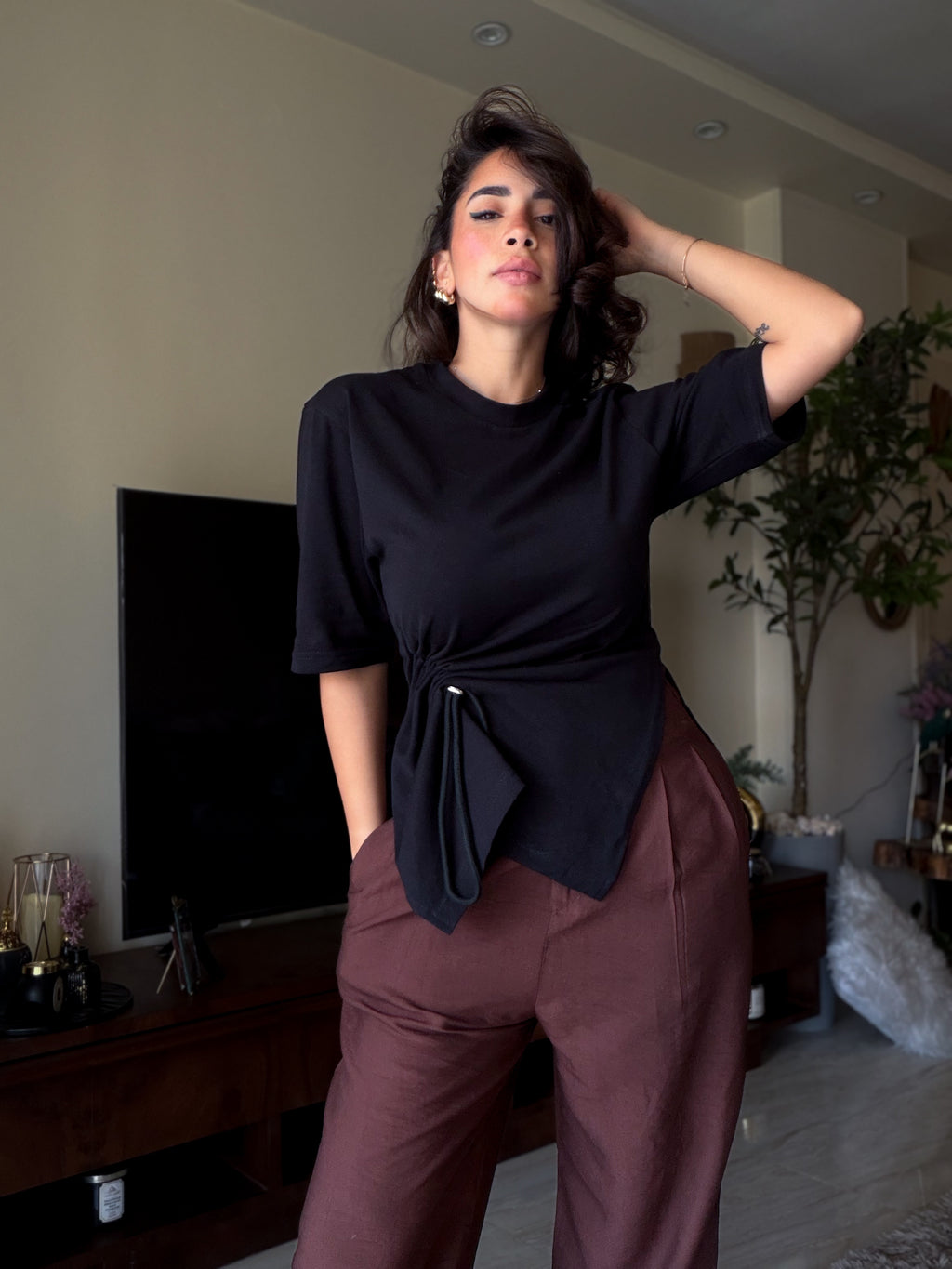Twist cotton t-shirt