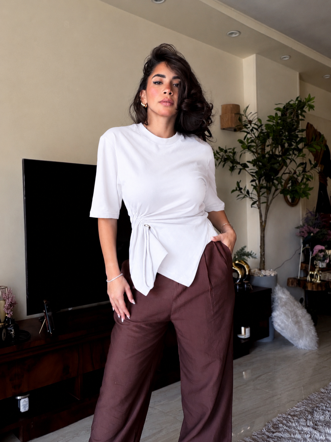Twist cotton t-shirt