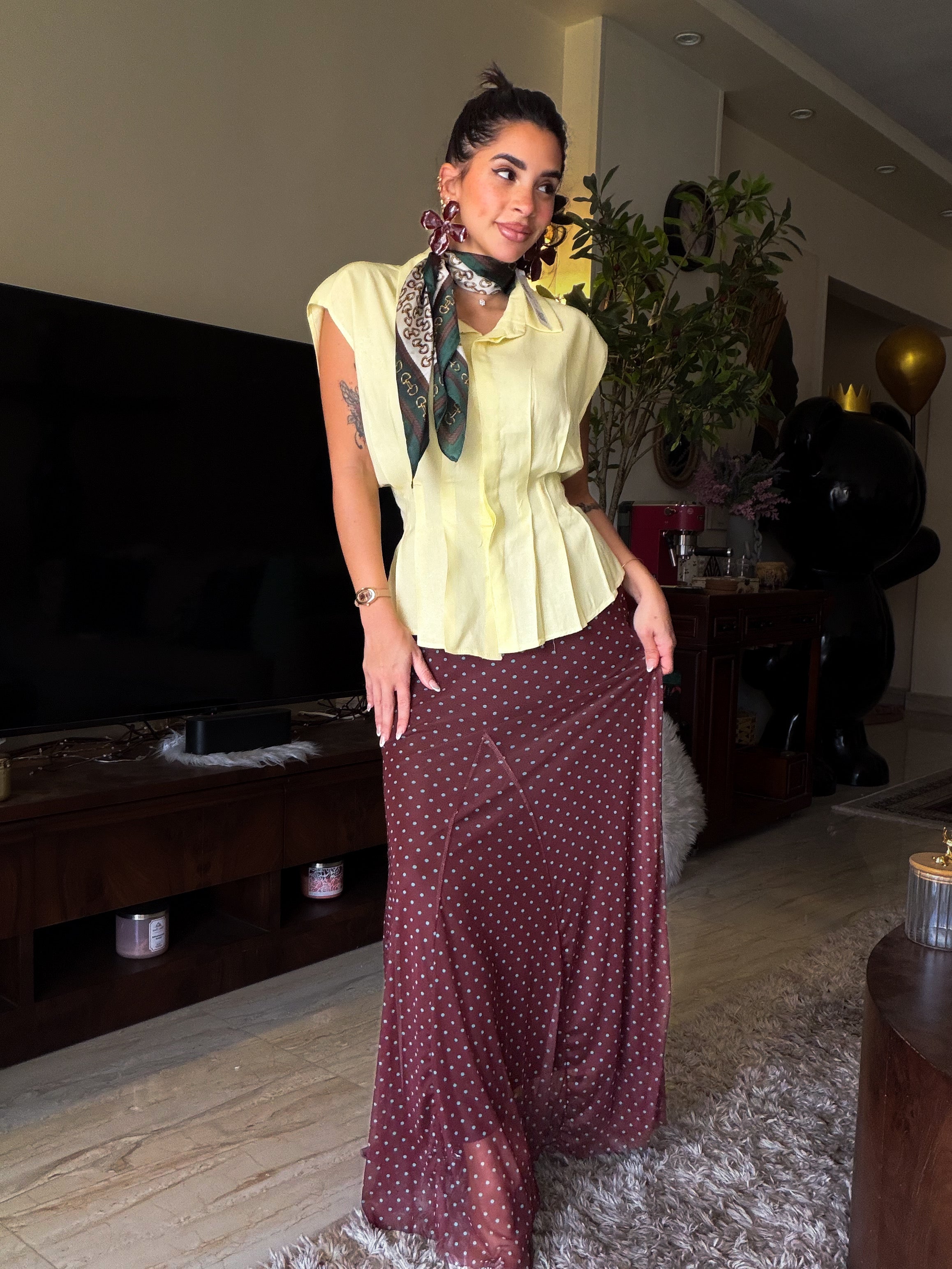 Polka-dot tull skirt