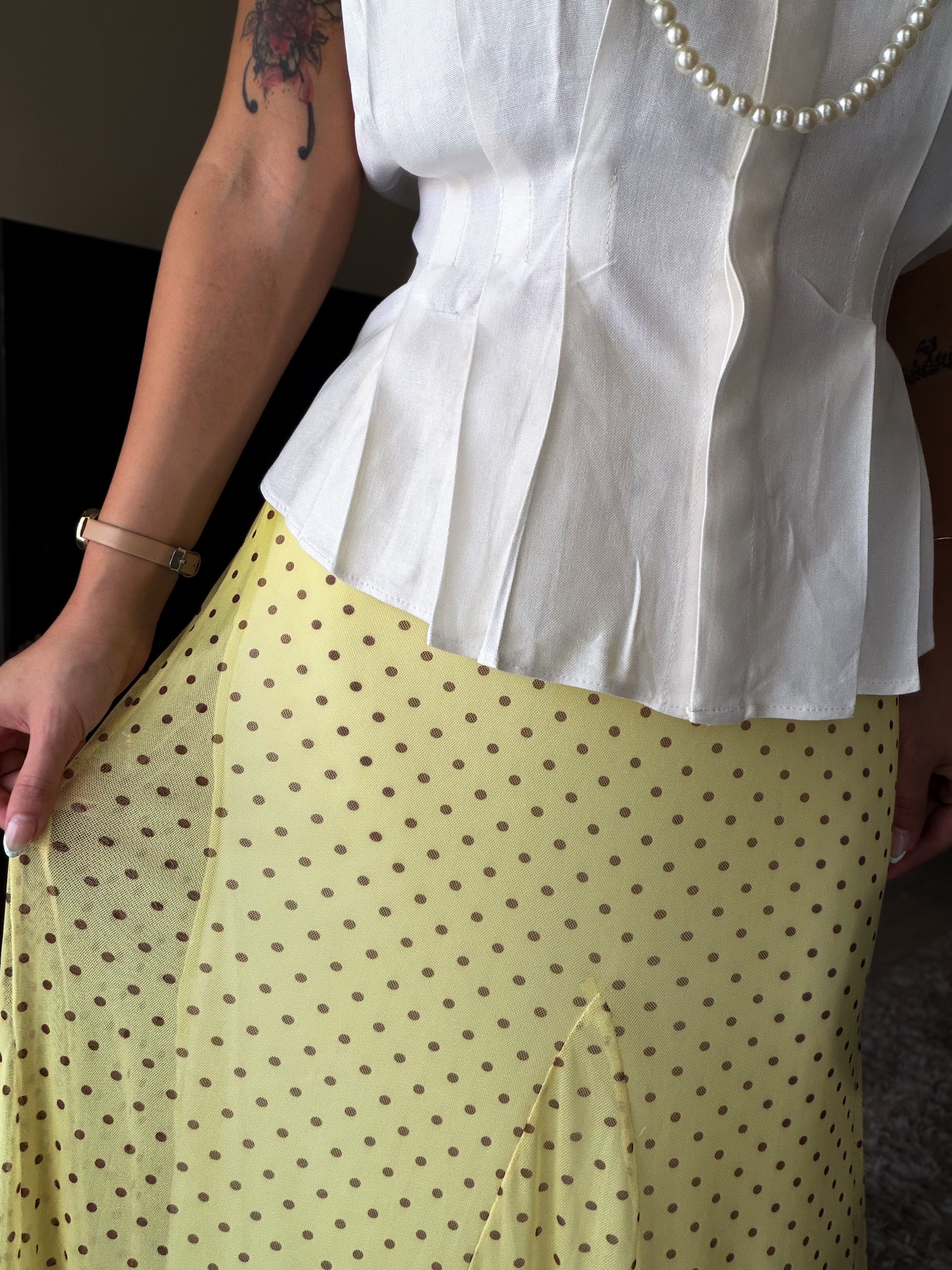 Polka-dot tull skirt