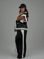 Leather Wide Leg Trousers With Side Band