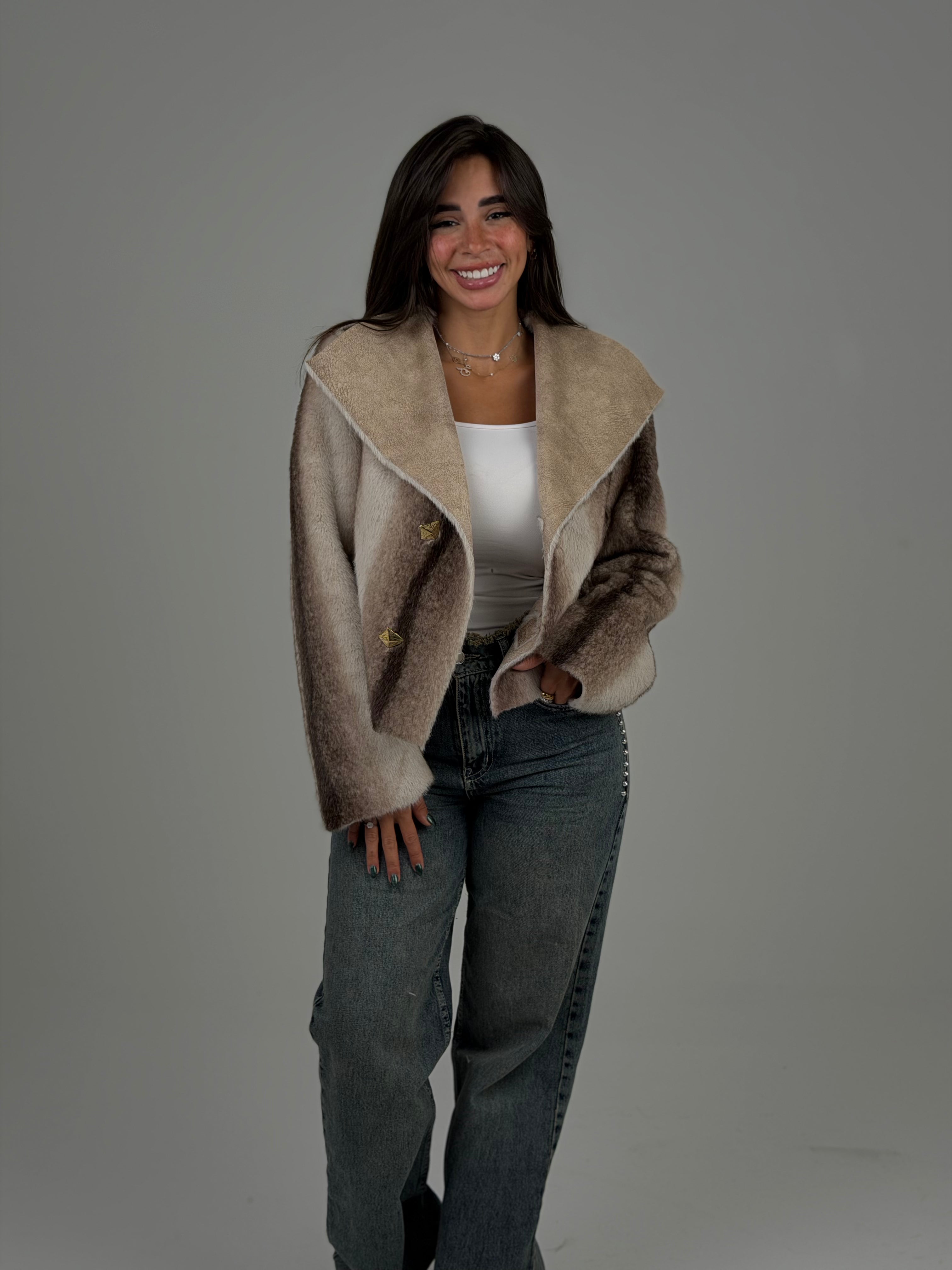 BEIGE FUR JACKET