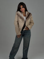 BEIGE FUR JACKET