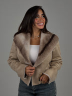 BEIGE FUR JACKET