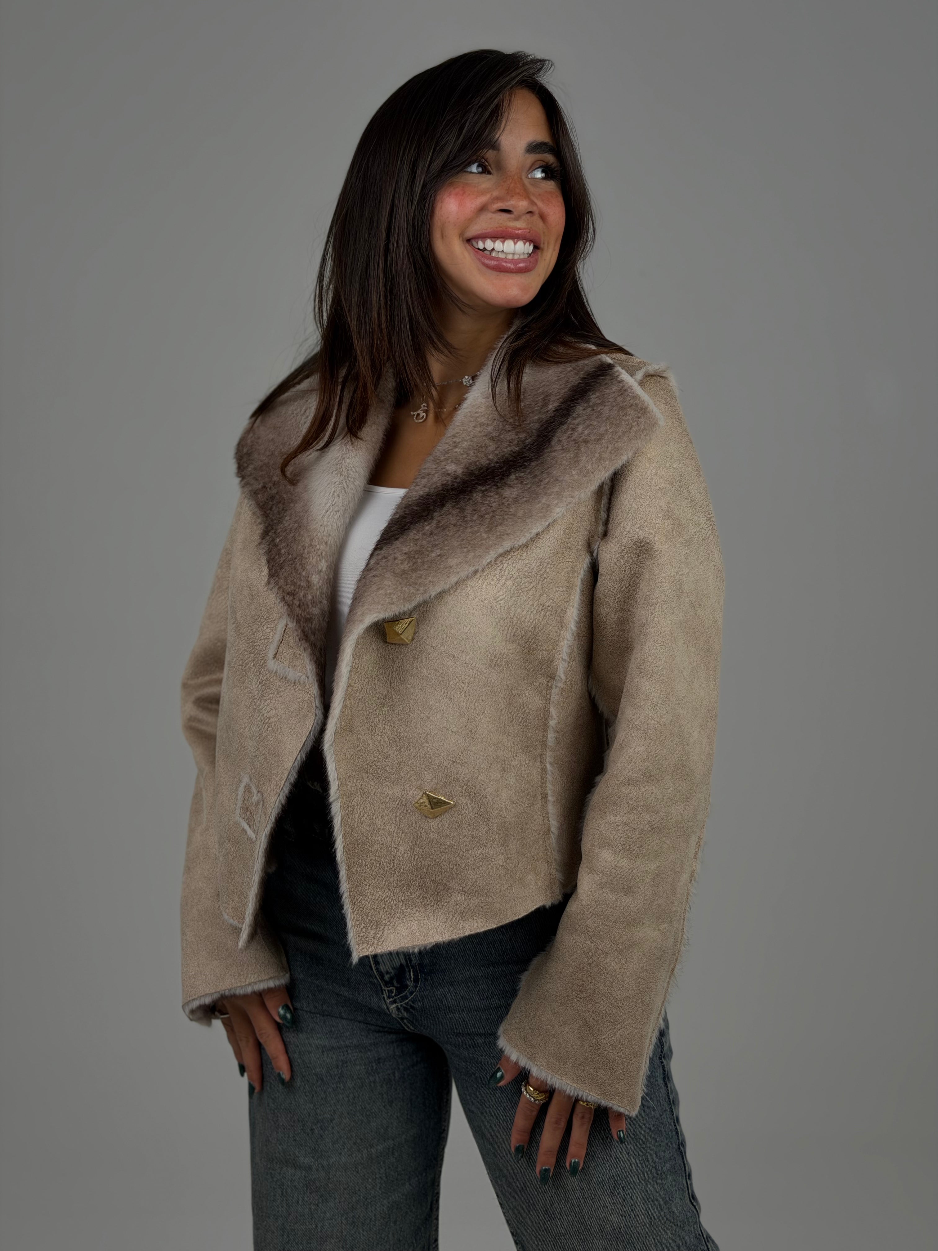 BEIGE FUR JACKET