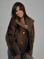 Double-sided fur jacket brown