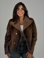Double-sided fur jacket brown