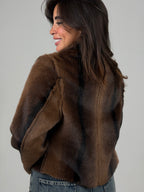 Double-sided fur jacket brown