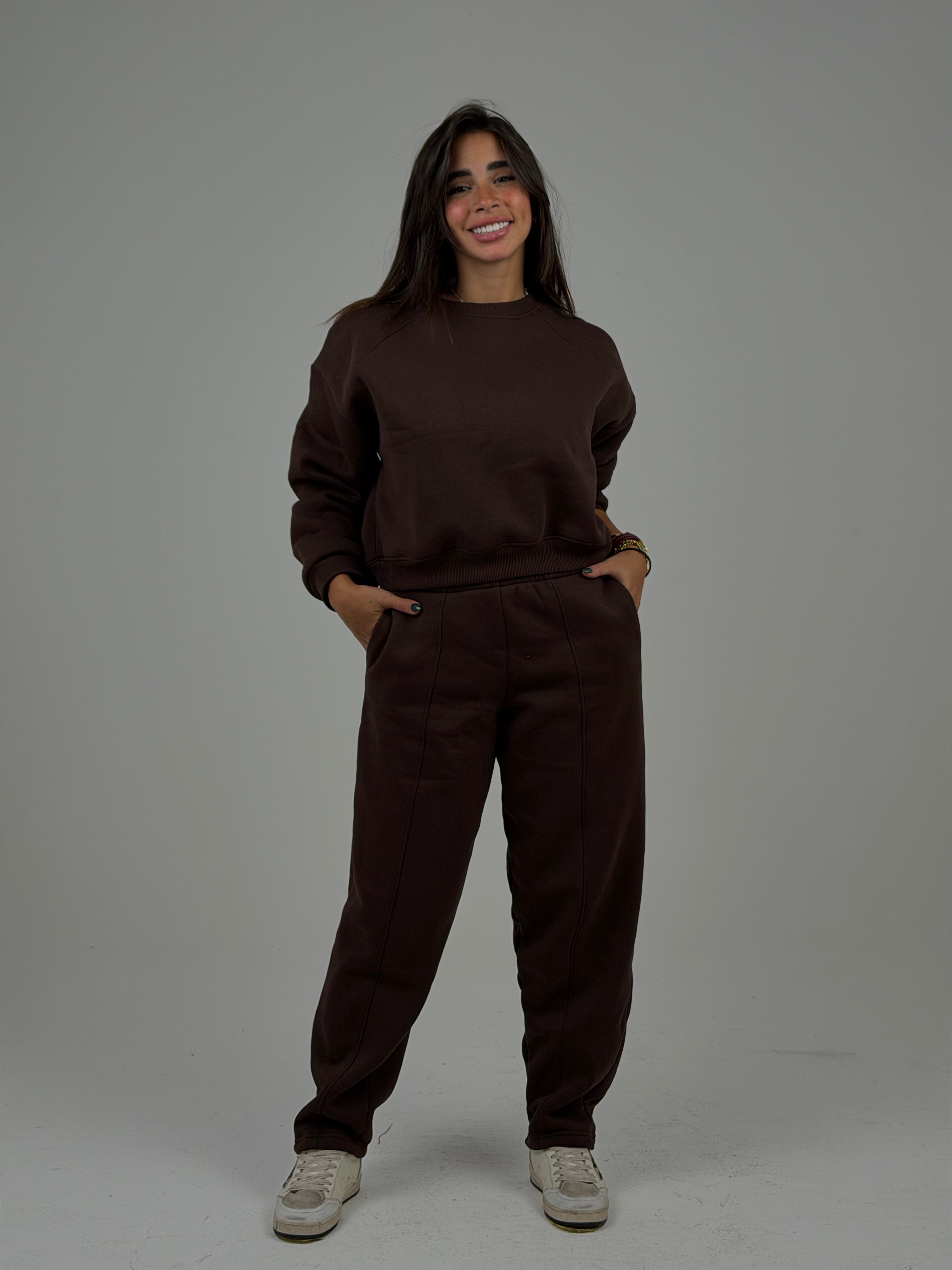 Brown milton sweat-set