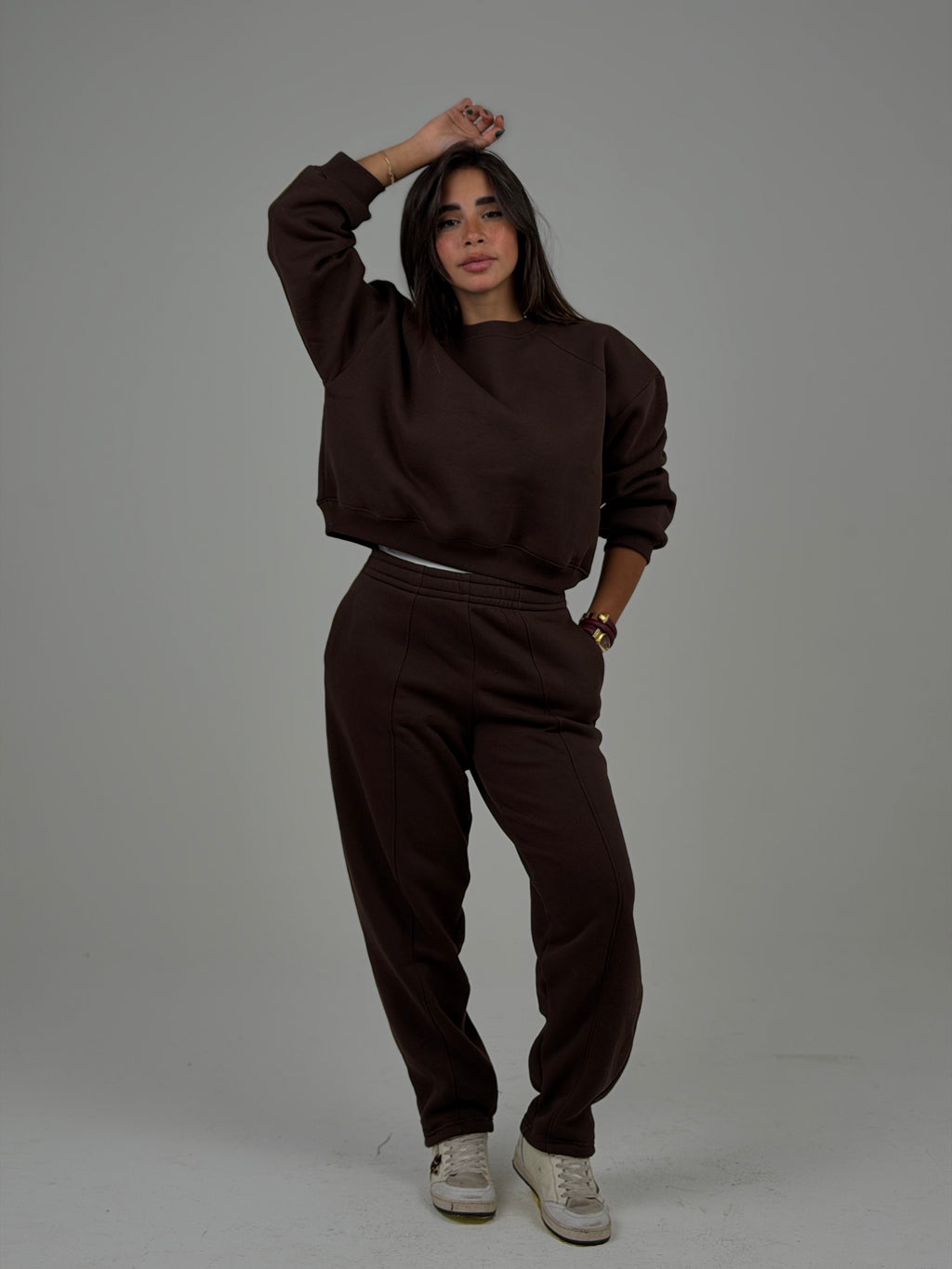 Brown milton sweat-set