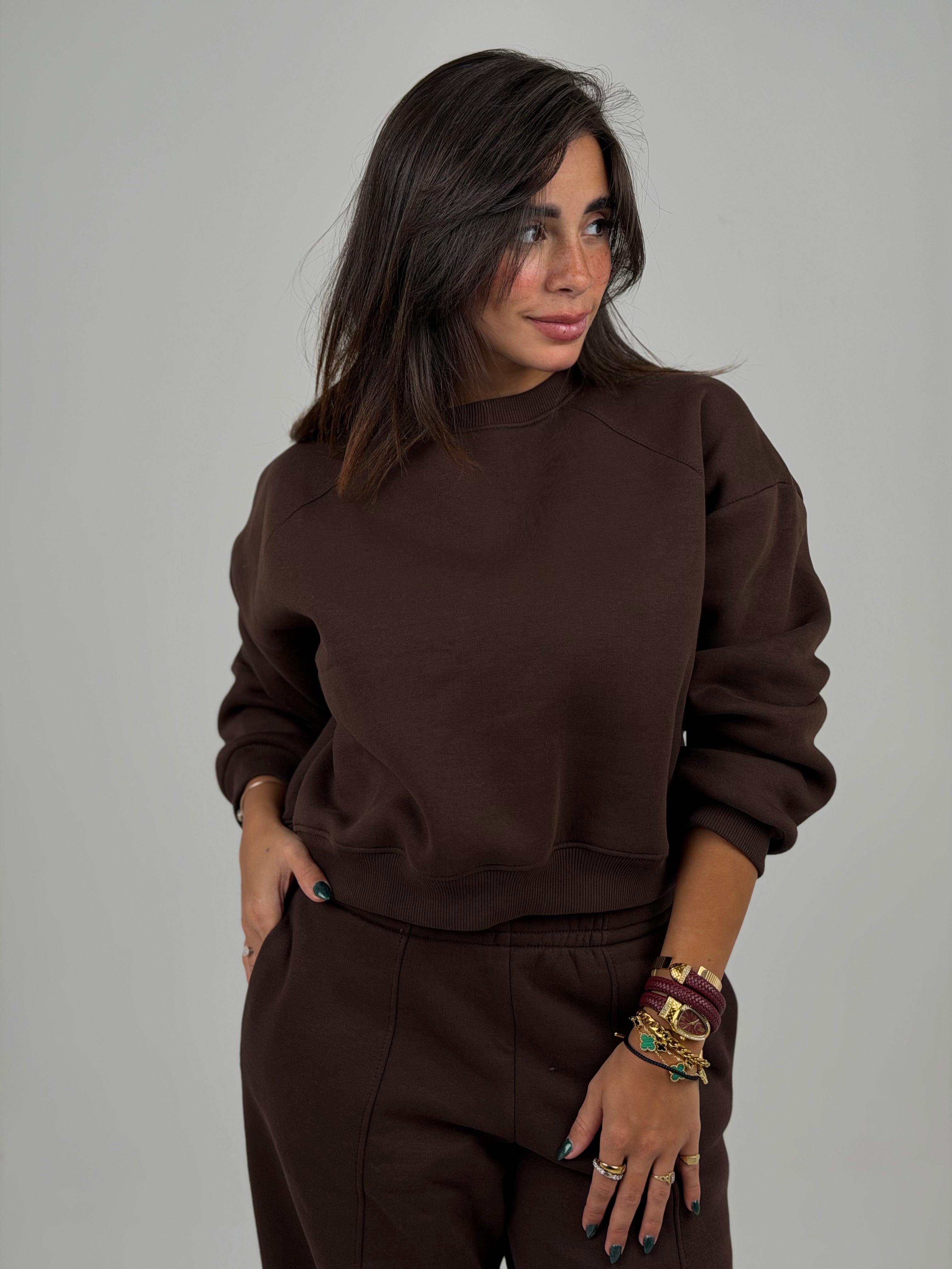 Brown milton sweat-set