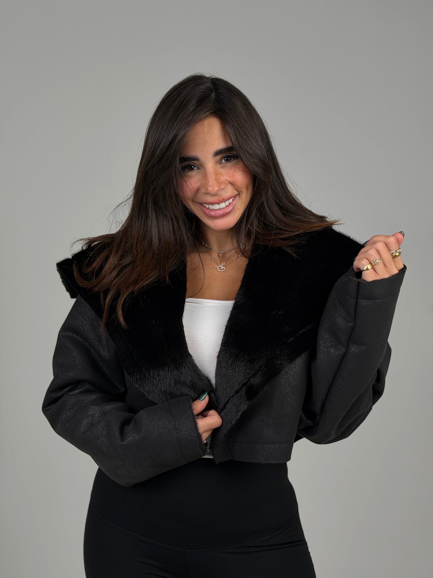 double - sided velvet black jacket