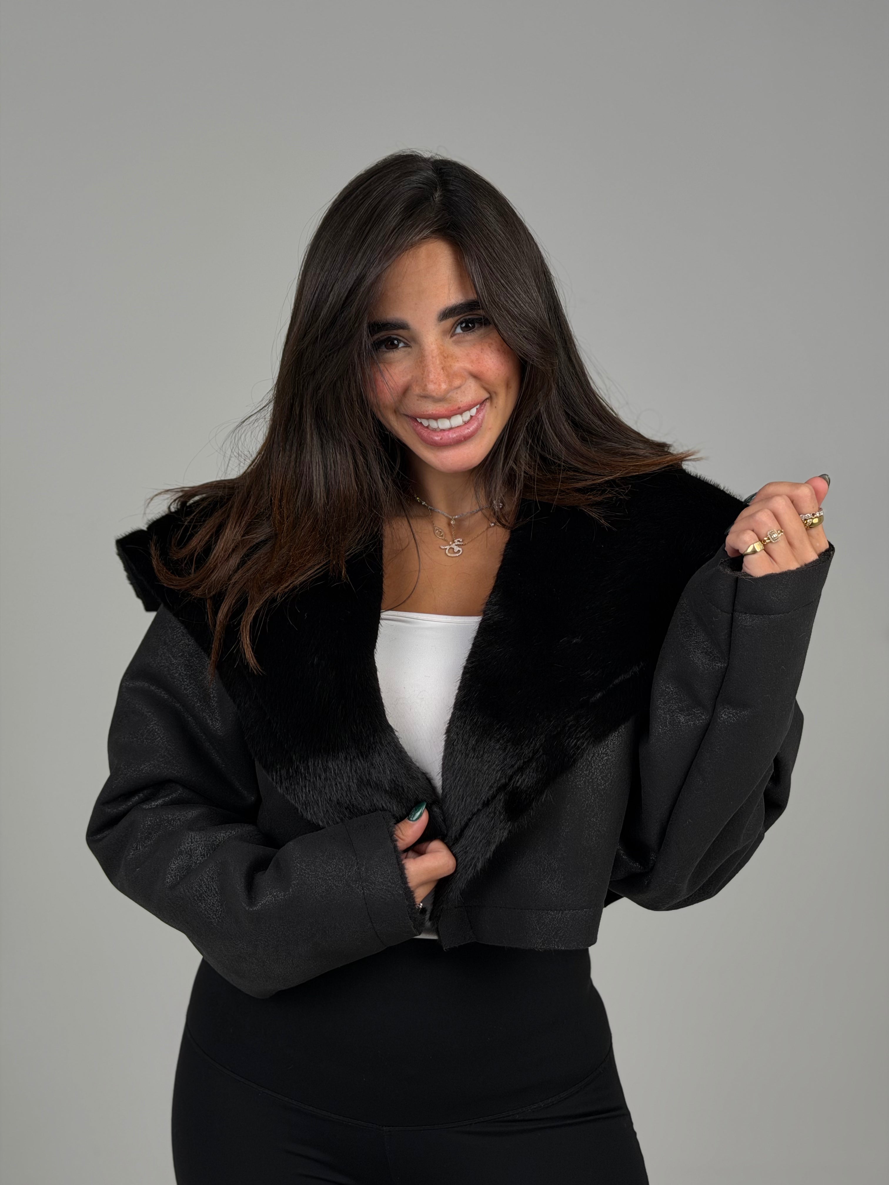 double - sided velvet black jacket