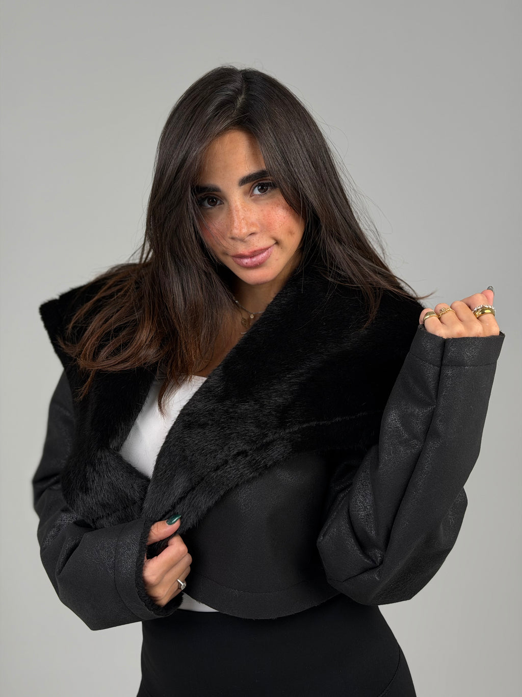 double - sided velvet black jacket