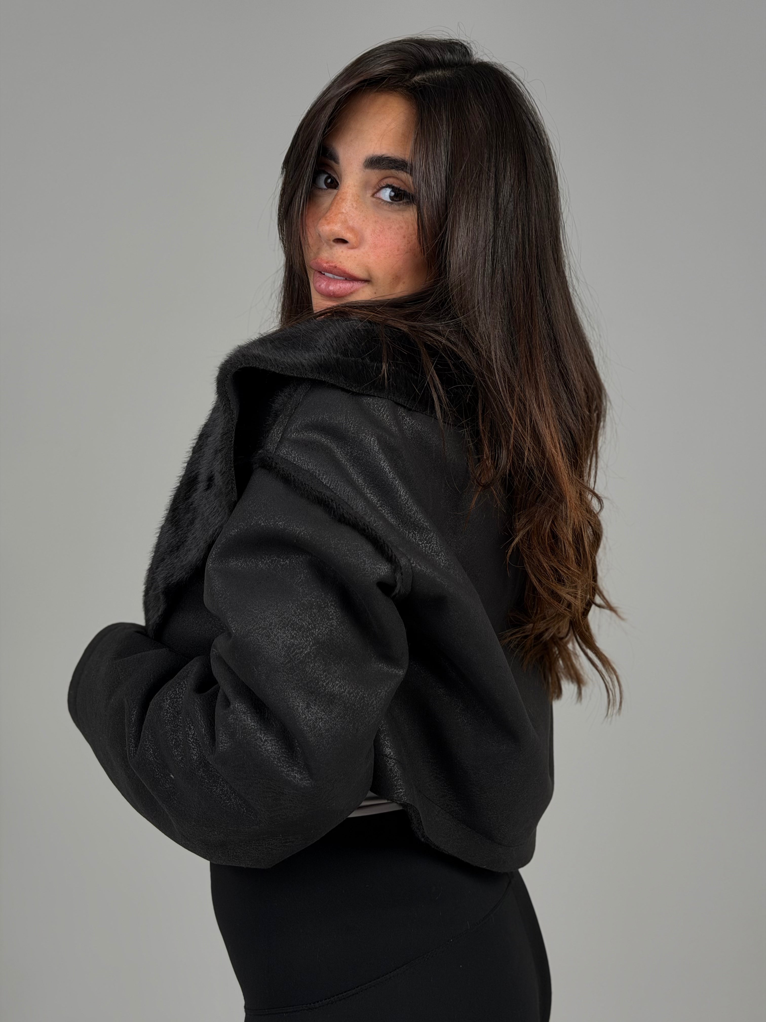 double - sided velvet black jacket