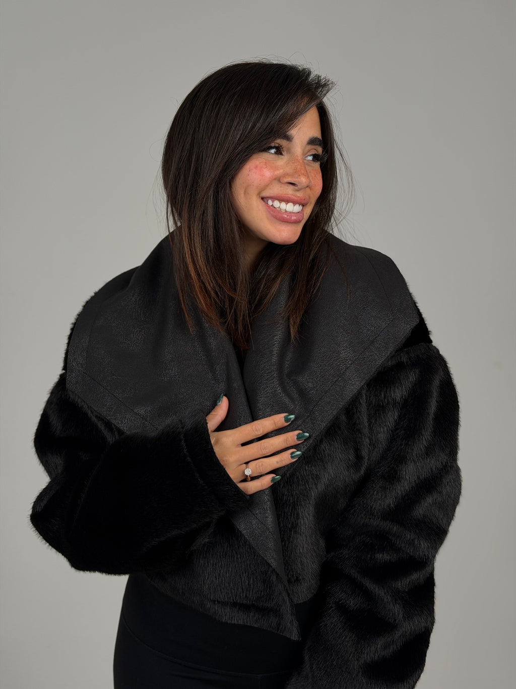 double - sided velvet black jacket