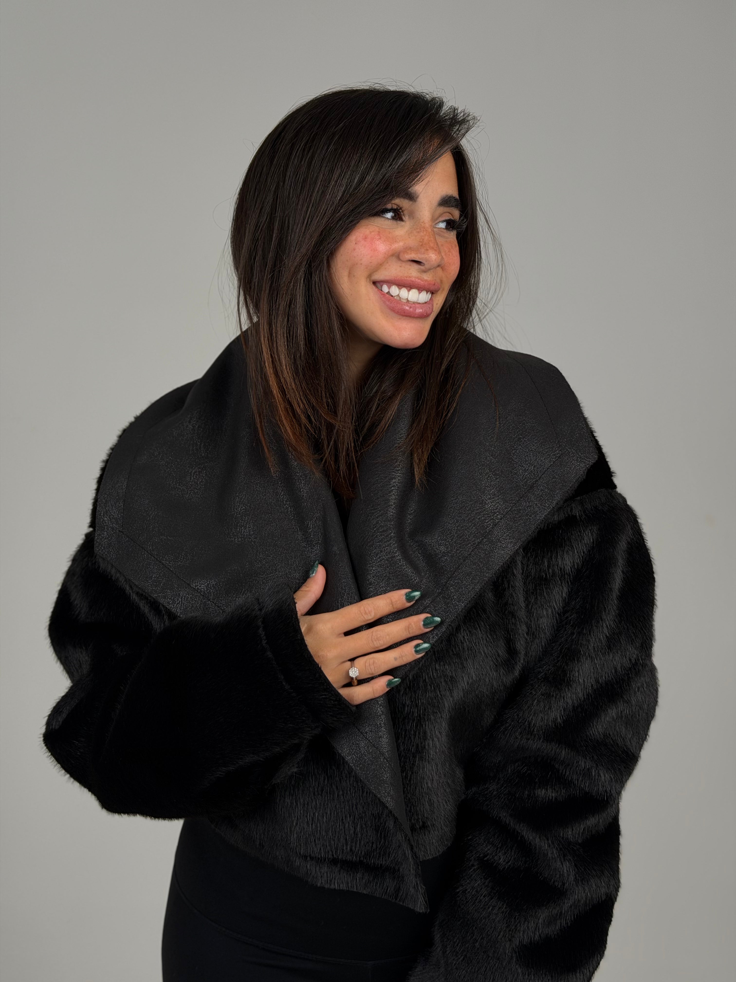 double - sided velvet black jacket