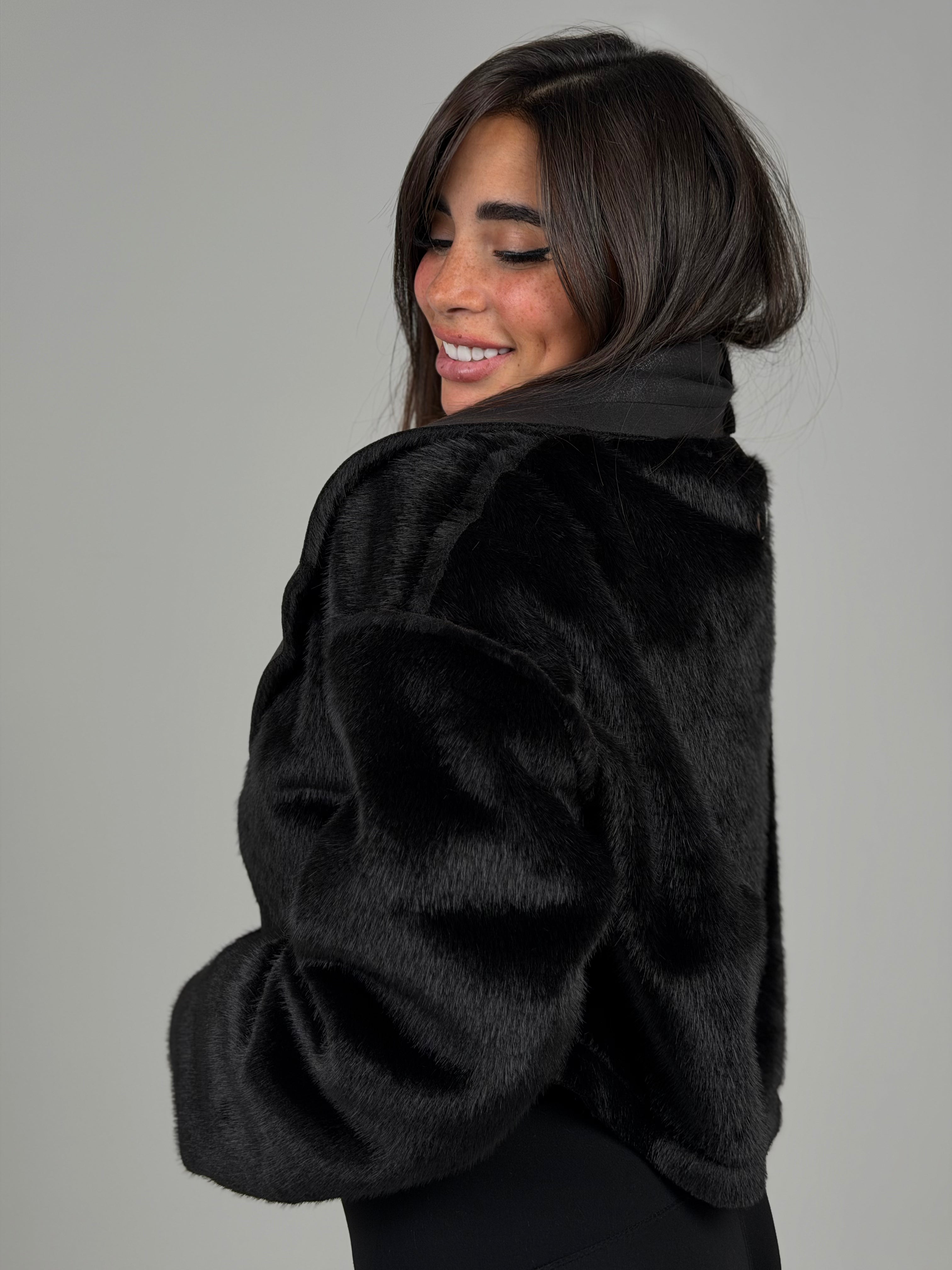 double - sided velvet black jacket