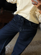 Wide leg jeans with belt