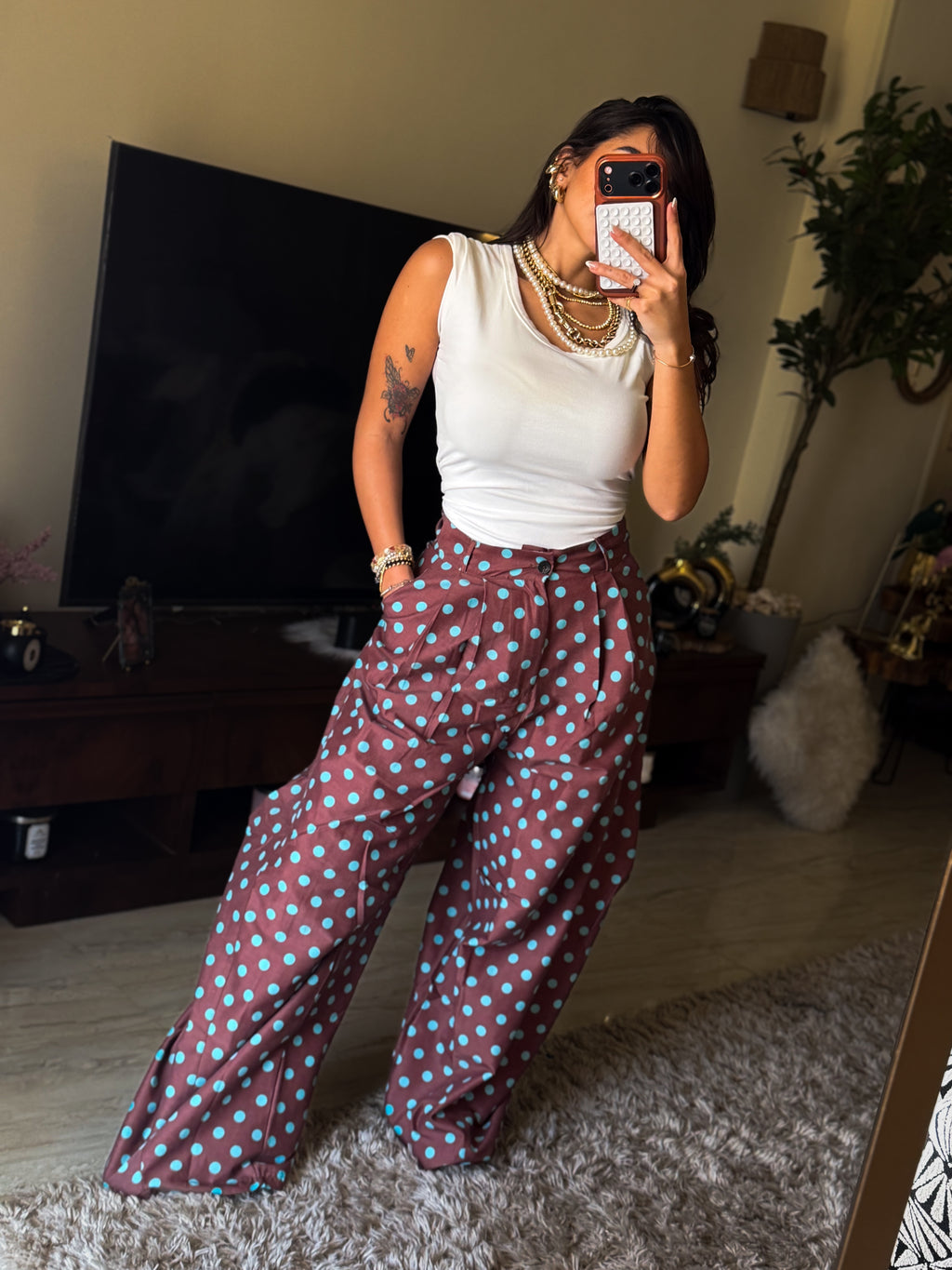 Polka dot trousers