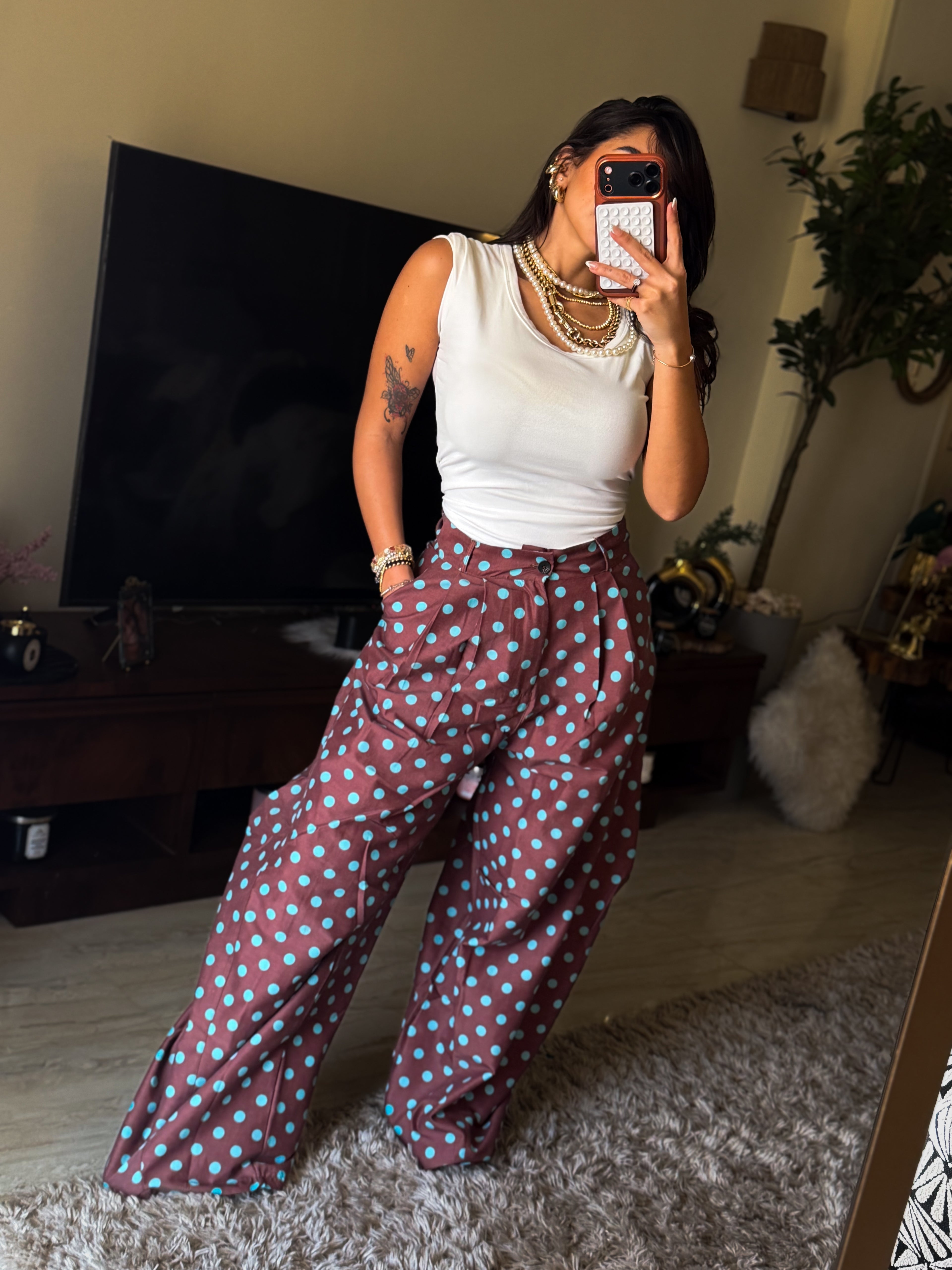 Polka dot trousers